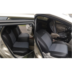Авточехлы из эко кожи FORD Kuga 2008-2012 POK-TER Road с серой вставкой Городок