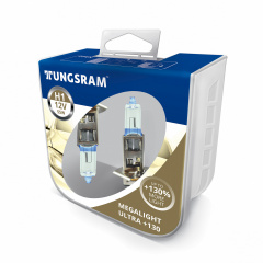 Автолампа галоген Tungsram H1 55W 12V(2 шт./пластикбокс) Megalight Ultra +130% Запоріжжя