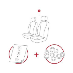 Накидки чехлы на передние сиденья SEAT LEON 2012-2020 POK-TER PsT черной вставкой Ворожба