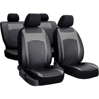Авточехлы из эко кожи GEELY MK Cross 2010-2016 (2002-2011) POK-TER Desing Leather с серой вставкой