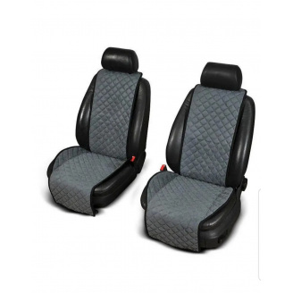 Автомобильные накидки на передние сиденья с алькантарой Prestige серого цвета