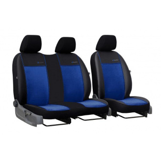 Авточехлы для IVECO DAILY 1999-2006 эко кожа с алькантарой POK-TER Exclusive 1+2 синий
