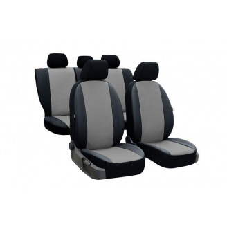 Авточехлы из эко кожи Fiat Siena (1996-2016) POK-TER PERLINE с серой вставкой