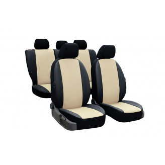 Авточехлы из эко кожи GEELY GC7 2015- (2002-2011) POK-TER PERLINE с бежевой вставкой