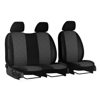 Авточехлы для RENAULT TRAFIC 2001-2014 с эко кожи POK-TER Elit 1+2 серый