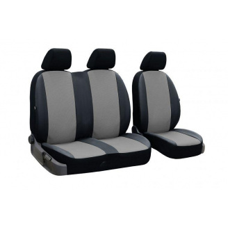 Авточехлы для RENAULT Trafic 2001-2014 POK-TER Perline 1+2 с серой вставкой перфорированной экокожи