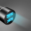 Автомобильное зарядное устройство Sky Dolphin SZ02T Aluminium 2USB 2.4A Black AZP-000072 кабель Type-C Винница