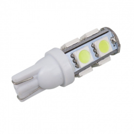 Светодиодная лампа AllLight T10 9 диодов 5050 W2,1x9,5d 12V WHITE