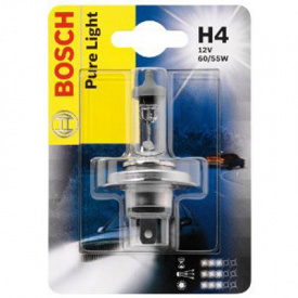 Автолампа BOSCH Pure Light H4 60/55W 12V P43t (1987301001) 1шт./блистер