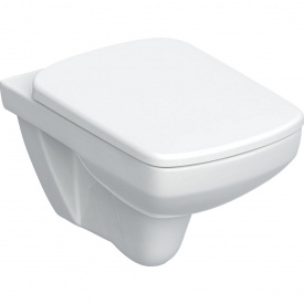 Комплект подвесного унитаза Geberit Selnova Square воронковидный, Rimfree, с сиденьем с крышкой T53, белый (501.961.00.1)