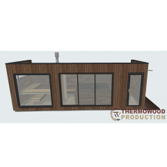 Модульная сауна 7,5х2,7х2,7м с гидромассажным СПА бассейном (джакузи) от Thermowood Production Василівка