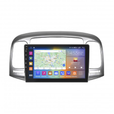 Штатная магнитола Lesko Hyundai Verna II 2005-2010 9" 4/64Gb CarPlay 4G Wi-Fi GPS Prime (10473-52006)