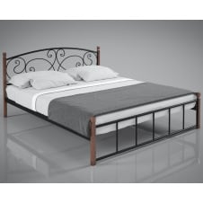 Ліжко Брунера Tenero 140х200 см металеве з дерев'яними ніжками