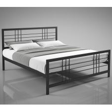 Двоспальне ліжко Дамаск Tenero в індустріальному стилі з металевим каркасом і чітким суворим наголов'ям