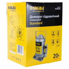 Домкрат гидравлический бутылочный 20т H 235-445мм Standard SIGMA (6106201) Луцьк
