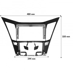 Переходная рамка Lesko HY 107N Hyundai Sonata 2010-2014 г 9" Черный Покровск