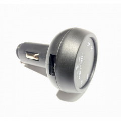 Автомобильные часы с термометром и вольтметром VST-706-4 в прикуриватель USB Black (3_00472) Дніпро