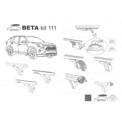 Багажник на крышу для Toyota RAV 4 SUV 2018 > Amos Beta kit 111 Aero 1.2 Павлоград