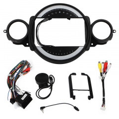 Штатный комплект переходная рамка 9" Lesko BMW Mini 2007-2015 (1234-320) + адаптер питания Ворожба