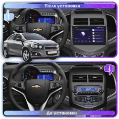Штатная магнитола Lesko 9" Chevrolet Aveo II 2011-2020 6/128Gb 4G Wi-Fi GPS Top Киев