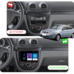 Штатная магнитола экран 9" Lesko для Chevrolet Nubira 2003-2010 1/16Gb/ Wi-Fi Optima Шевролет Славута