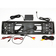 Парктроник в рамке номерного знака RIAS M-219 3 в 1 с камерой заднего вида Black (4_00246) Кропива