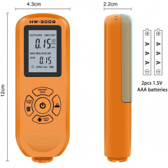 Толщиномер краски цифровой iCar HW-300 S 0 - 2000 мкм Fe и Nfe Оранжевый (050740) Нове