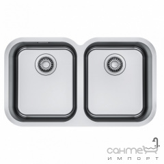 Прямоугольная кухонная мойка на две чаши, под столешницу Franke Smart SRX 120 122.0739.594 сталь Броды