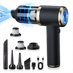 Автомобильный пылесос HELLO LEIBOO T-132 Black+Gold + сумка120 Вт TYPE-C 2000 mAh Харків