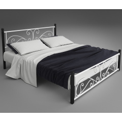 Двоспальне ліжко Нарцис Tenero металеве на дерев'яних ніжках для дому номерів готелів хотел 140х190 Киев