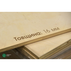 Столярная плита шпонированная Березой 16 мм II/II 1,25х2,50 м Кобыжча