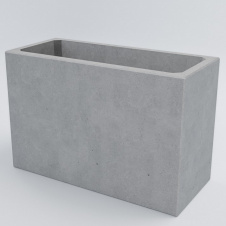 Цветочник бетонный Кадис L 53x80x35 см, уличный садовый Футеровка крошкой