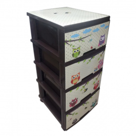 Комод пластиковий Алеана 123093 "Сови" 95,5х39,5х46,5 см Коричневий (782)