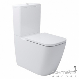 Безободковый унитаз-компакт с сидением softclose дюропласт Devit Quadra Vortex Flush 2050140 белый
