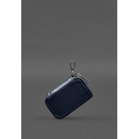 Кожаный чехол для автомобильного ключа синий краст BlankNote
