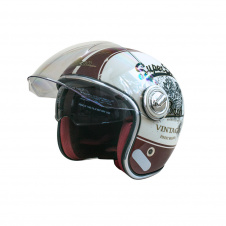 Мотошолом відкритий Beon B-108A ABS Super Sport XXL Shiny Cream-Red (298675)