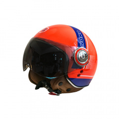Мотошлем открытый Beon B-110B Circle L Shiny Orange-Blue (298684) Полтава