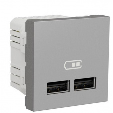Двойная USB розетка Schneider Electric NU341830 2.1А 2М (алюминий)