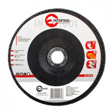 Диск шлифовальный лепестковый 180x22 мм, зерно K80 INTERTOOL BT-0228