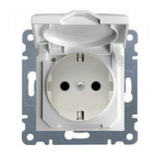 Розетка с крышкой, WL1150 Lumina-2, белая, Hager