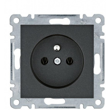 Розетка Hager WL1023 Lumina 16А/230В с центральным з/к (черная)