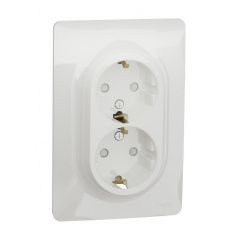 Двойная розетка Schneider Electric NU206718 (винтовой зажим) (алюминий)