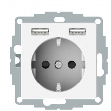 USB розетка Schuko Schneider Electric Merten System M MTN2366-0319 2 USB (полярно белый)