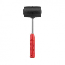 Киянка резиновая 680 г. 80 мм, черная резина, металлич. ручка INTERTOOL HT-0232