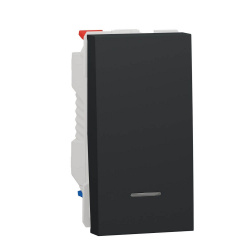 Одноклавишный переключатель Schneider Electric NU310354S с нейтралью 10А 1М (антрацит) Львів