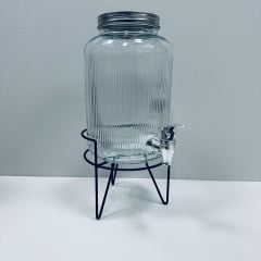 Лимонадник скляний S&T 9036-2 з металевою кришкою на підставці 3,8 л (23659) Київ