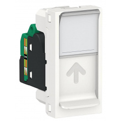 Одинарная компьютерная розетка Schneider Electric NU341018 RJ45 cat.5e UTP с полем для надписи 1М (белая) Обухів