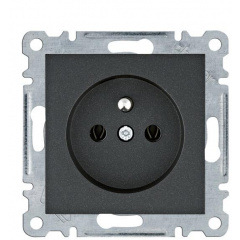 Розетка Hager WL1023 Lumina 16А/230В с центральным з/к (черная) Київ