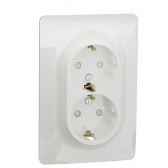 Двойная розетка Schneider Electric NU206718 (винтовой зажим) (алюминий) Винница