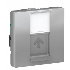 Одинарная компьютерная розетка Schneider Electric NU341130 RJ45 cat.5e UTP с полем для надписи 2М (алюминий) Кропивницкий